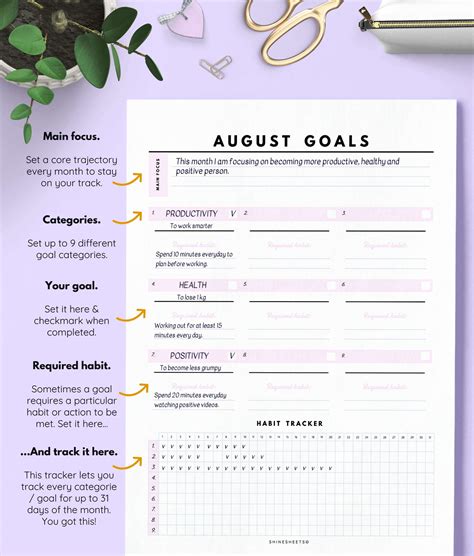 Free Printable Monthly Goal Planner To Help You Plan Track Your Goals