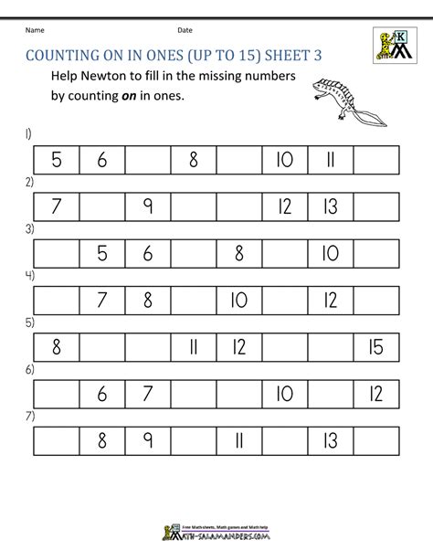 Counting Kindergarten Math Worksheet