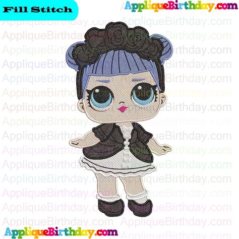 Midnight LOL Doll Surprise Fill Embroidery Design Lol Dolls