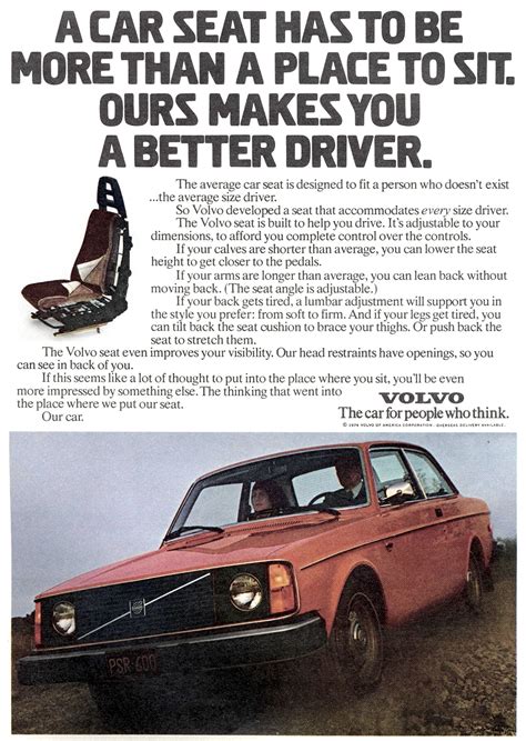 American Automobile Advertising Published By Volvo In 1975