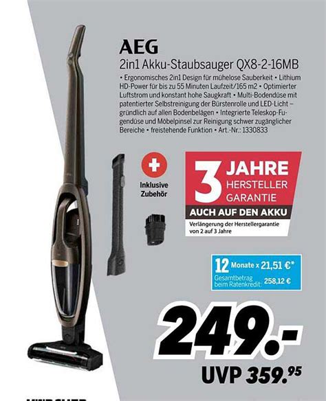 Aeg In Akku Staubsauger Qx Mb Angebot Bei Medimax