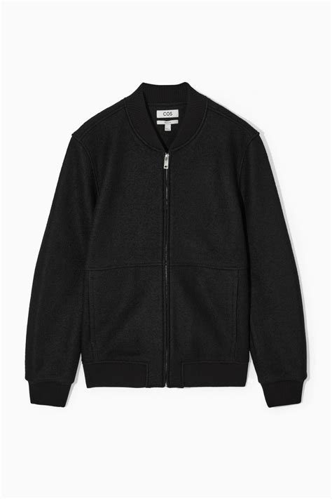 Cos Wool Bomber Jacket In Black Endource