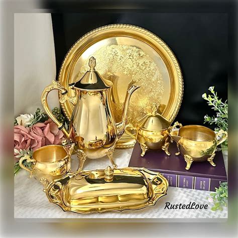 Gold Plated Tea Set Etsy
