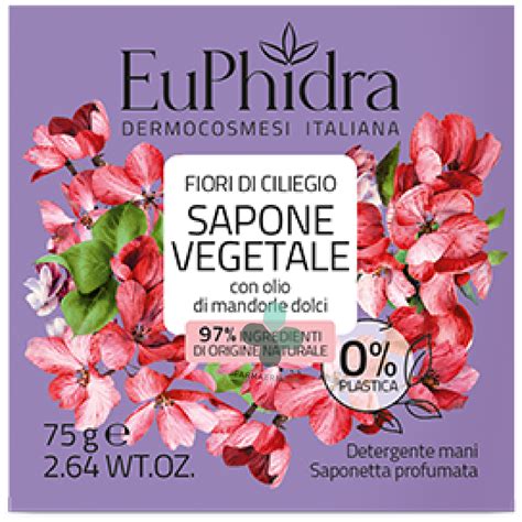 Euphidra Sapone Solido Vegetale Per Le Mani Fiori Di Ciliegio 75 G