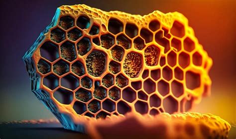 Premium Photo | The intricate details of a honeycomb showcasing the precise hexagonal shapes