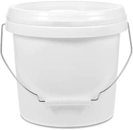 Amazon DOITOOL 1 Gallon Plastic Bucket With Lid White Plastic