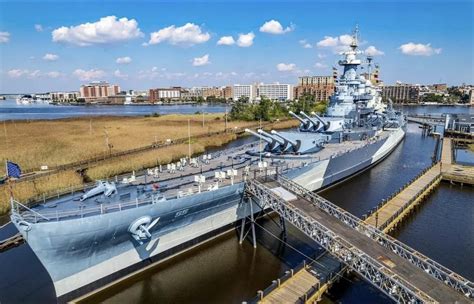 The US fast battleship USS North Carolina in her current state as a ...