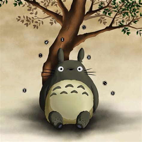 I Love This Totoro Sitting Buy A Tree With The Sprites Tree Iphone