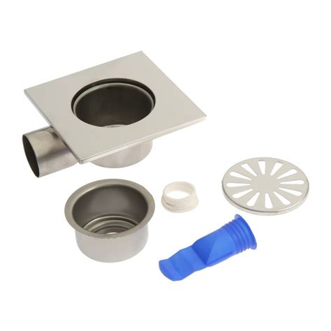 Трап TIM BAD021502, 150 х 150 мм, горизонтальный выпуск, нержавеющая ...