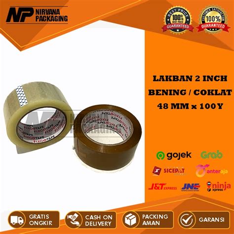 Jual LAKBAN BENING COKLAT 2 INCH 48 MM X 100 YARD FULL KUALITAS