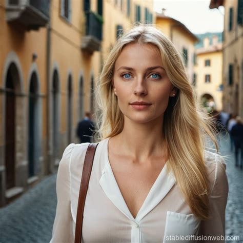 Blonde German In Italian Town Stable Diffusion Online