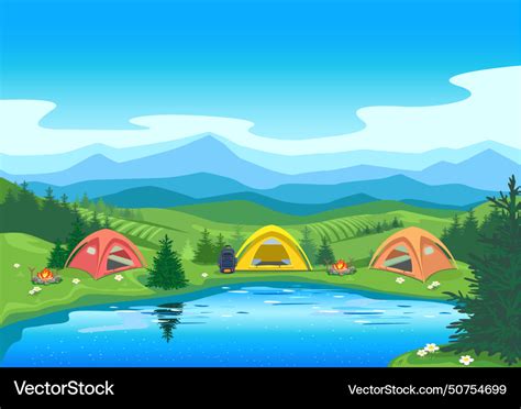 Camping Royalty Free Vector Image Vectorstock