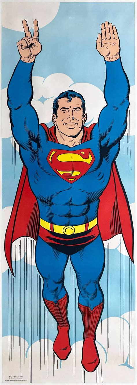 Superman 1971 Peace US Door Panel Vintage Poster in Antique Posters