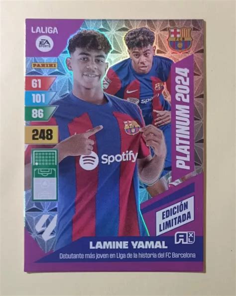 LAMINE YAMAL PLATINUM Rookie CARD La LIGA 2023 2024 Panini F C