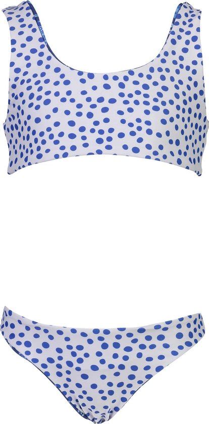 Snapper Rock Omkeerbare Bow Bikini Voor Meisjes Cheetah Spot Blauw Wit Maat Bol