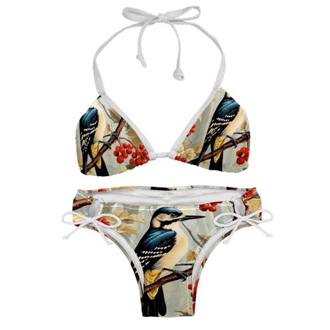 Woodpecker Detachable Sponge Adjustable Strap Bikini Set Two Pack Ideal For Beach Pool