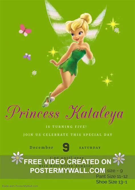 Tinkerbell Birthday Invitation Postermywall