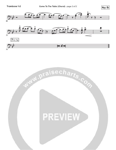 Come To The Table Choral Anthem Satb Trombone Sheet Music Pdf