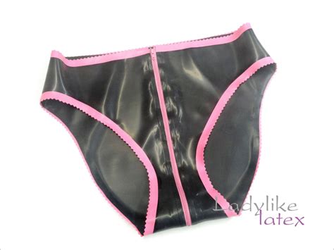 Latex Rubber Bikini Style Briefs With Front Zip Through To Etsy