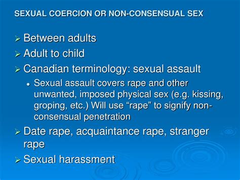PPT SEXUAL COERCION OR NON CONSENSUAL SEX PowerPoint Presentation