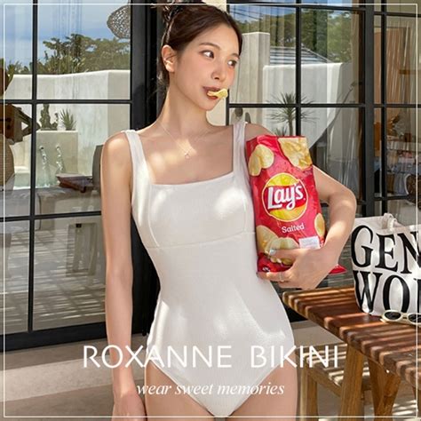 ROXANNE現貨 預購氣質純色連身泳衣 連身泳裝 比基尼 bikini 蝦皮購物