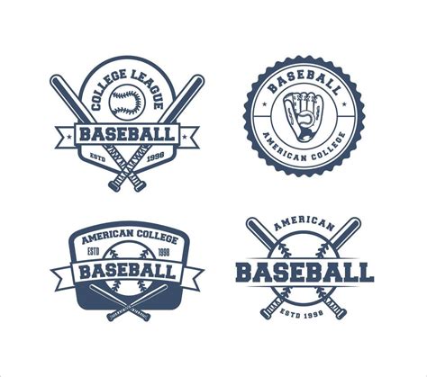 simple set baseball logo design  vector art  vecteezy