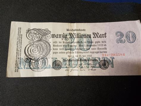 Reichsbanknote 20 Millionen Mark 1923 Kaufen Auf Ricardo