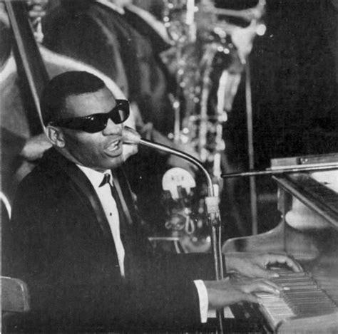 Sitting On A Kitchen Chair Microphone Between His Knees Ray Charles