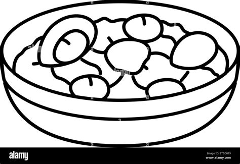 Bouillabaisse French Cuisine Line Icon Vector Illustration Stock Vector