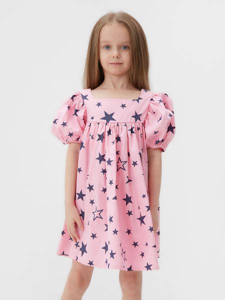 Платье детское KAFTAN "Звезды" р.32 (110-116 см) розовый Танцы, Шахматы ...