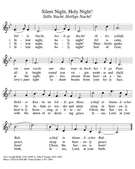 Silent Night Holy Night Stille Nacht Heilige Nacht Melody Sign Of The