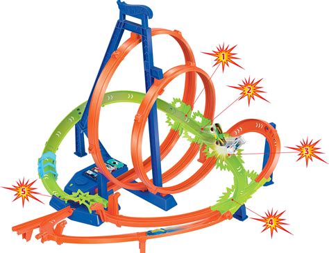 Hot Wheels Track Set Epic Crash Dash With Crash Zones Motorized Booster And Hot Wheels