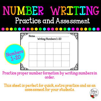 Writing Numbers Practice by Roses Are Red | TPT