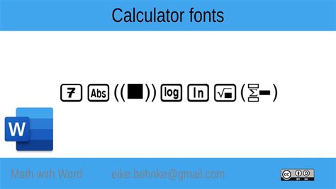 18 Install Calculator Font Math With Word Youtube