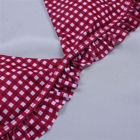 Lovemi Sexy Plaid Bikini Red Green Plaid Bathing Suits LOVEMI