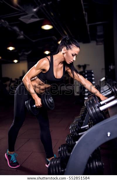 Sexy Athlete Brunette Fitness Woman Gym Stock Photo Shutterstock