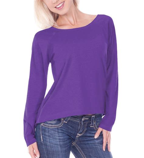 Kavio Women Sheer Raglan Long Sleeve Jersey T Shirt Wjp0611 Grape