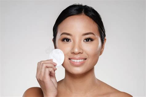 Beauty Portrait Of A Smiling Half Naked Asian Woman Stock Image Image Of Person Head 107898575