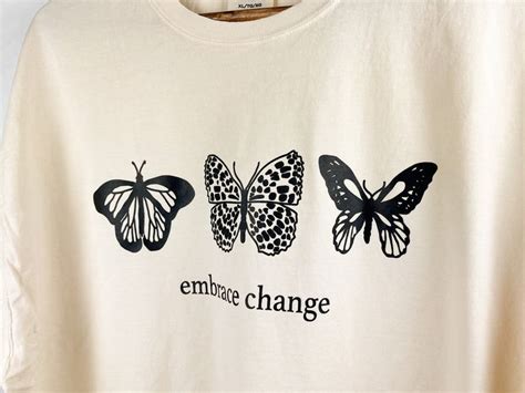 Butterfly Tshirt S X Trendy Butterfly Top Inspirational Saying Cream