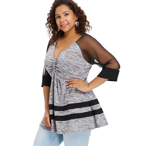 Buy Plus Size Raglan Sleeve Marled T Shirt At Affordable Prices — Free