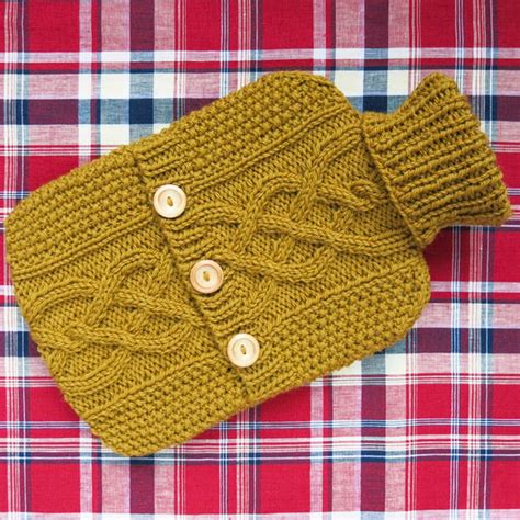 Hot Water Bottle Cosy Autumn Gold Folksy