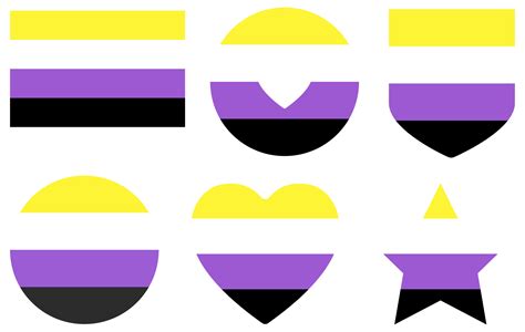 Non Binary pride flag in shape set. LGBTQ symbol in shape set. 25863338 PNG