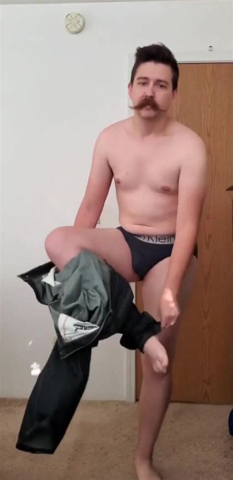 Moustache Faggot Strips Naked ThisVid