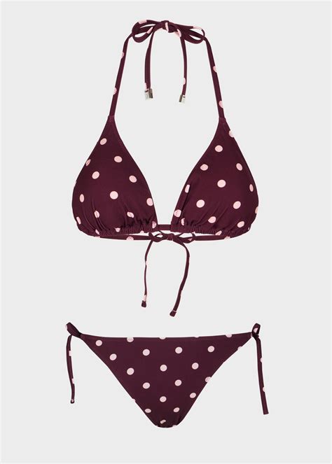 Women S Burgundy Polka Dot Bikini Set