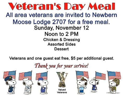 Veterans Day Free Meals Restaurants Free Veterans Day Meals