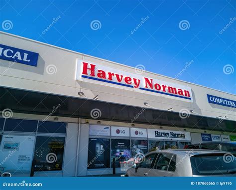 harvey norman electronics store  botany town centre editorial image