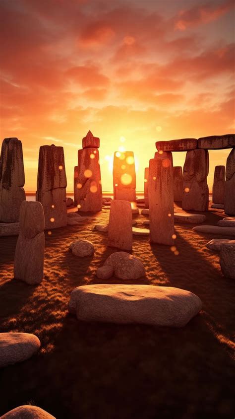 Sunset wallpaper stonehenge outdoors sunset. | Premium Photo ...