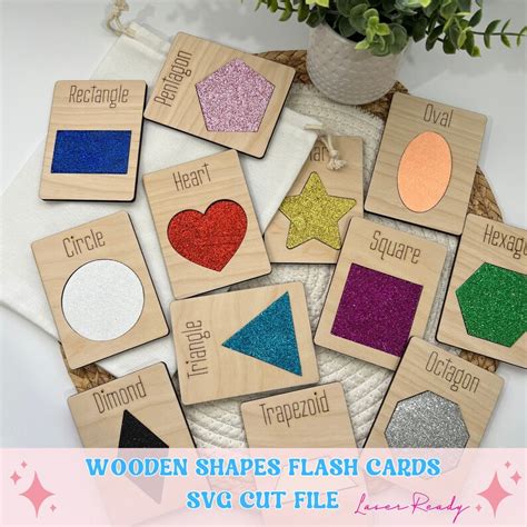 wooden flash cards  shapes svg file educational wooden shapes flash