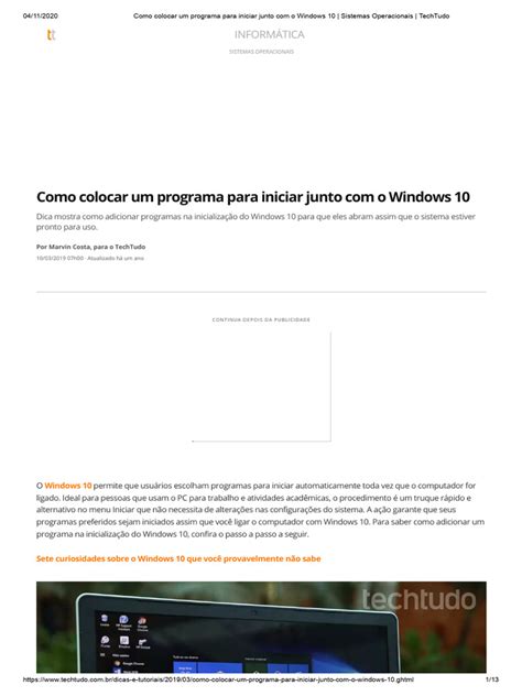 Como Colocar Um Programa para Iniciar Junto Com o Windows 10 - Sistemas ...