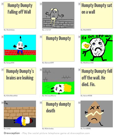 Humpty Dumpty Falling Off Wall Drawception